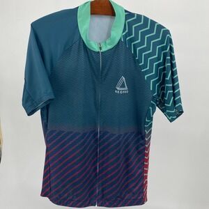 NEOPRO Cycling Jersey Men's 2XL Teal Green Geometric Short Sleeve Bike Shirt‎